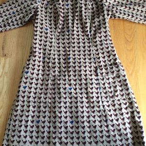 BODEN beautiful bird print dress like new